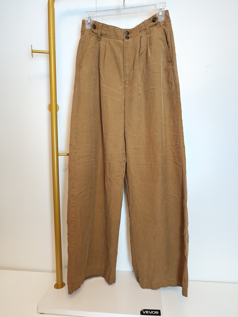 Academia Madewell The Harlow Wide-Leg Pant High-Waist Pants in Caramel Brown 2